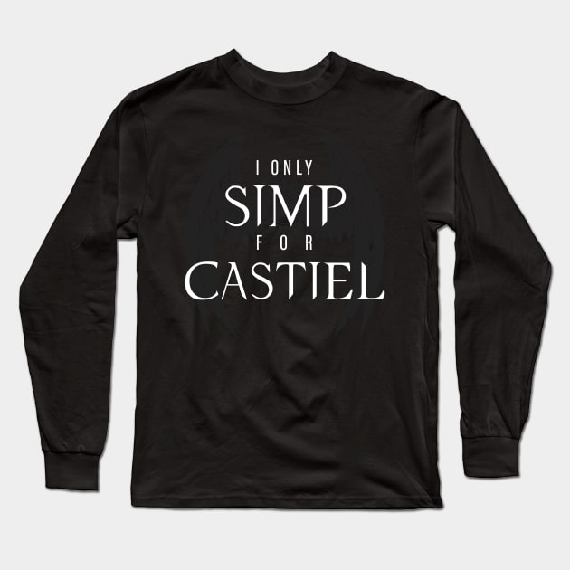 Castiel Simp - Black Long Sleeve T-Shirt by HerArt